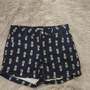 SO lowrise favorite Midi womens navy blue pineapple cotton shorts‎ size 1